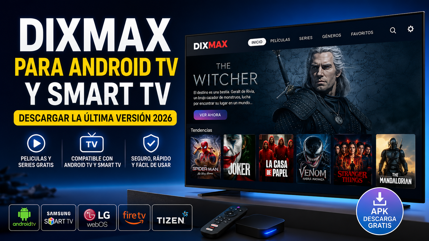 dixmax para android tv y smart tv
